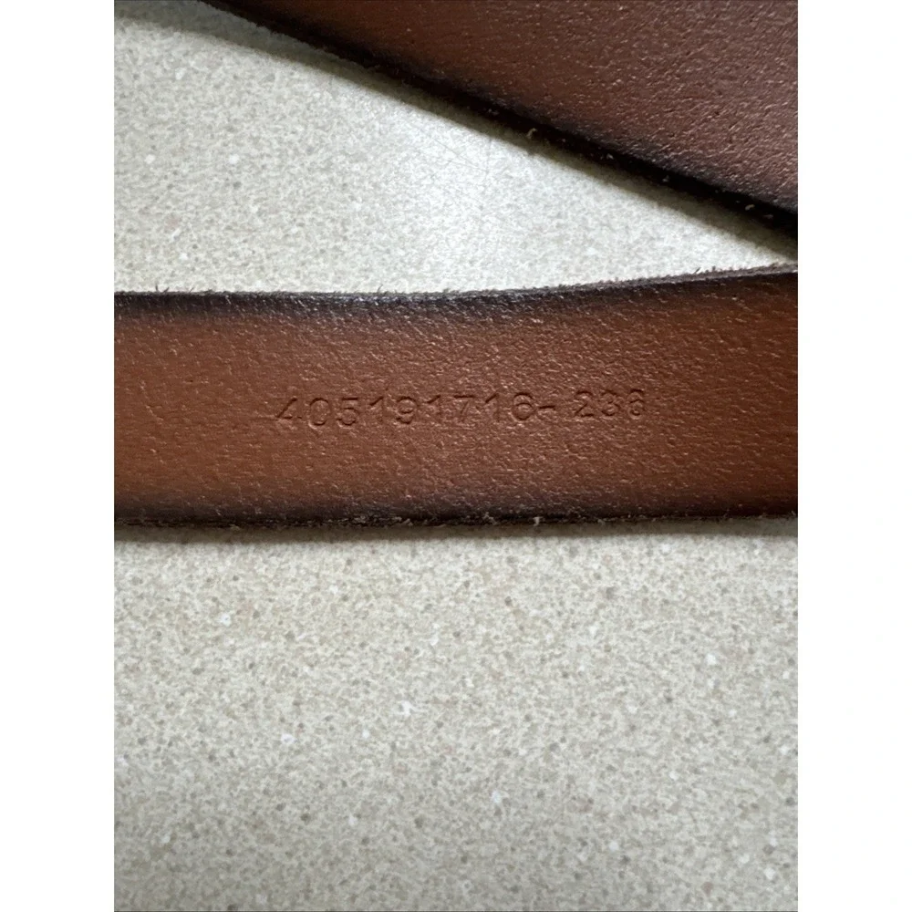 Polo Ralph Lauren Men Belt 42 Brown Italian Leather Silver Buckle Classic Preppy